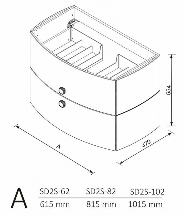 MOBILIER LOUIS 62 CM, 2 SERTARE SOFT-CLOSE,  BLEUMARIN MAT [3]