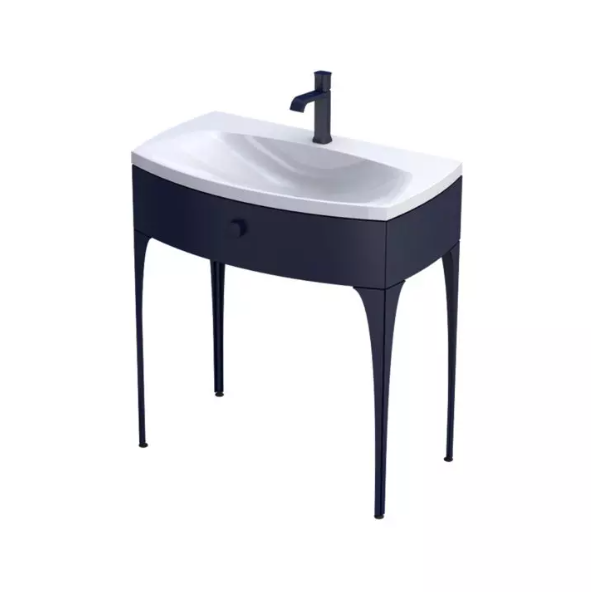 MOBILIER LOUIS 82 CM, UN SERTAR SOFT-CLOSE, PICIOARE INCLUSE, BLEUMARIN MAT [1]