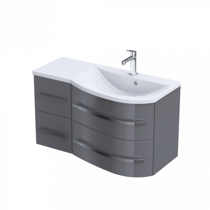 MOBILIER OPAL 90 CM, DREAPTA, 4 SERTARE, GRI LUCIOS [1]