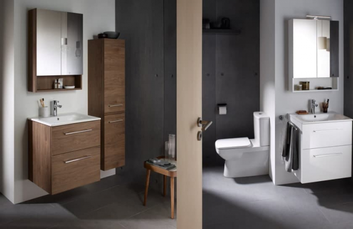 DULAP CU OGLINDA 80 CM SELNOVA SQUARE CU DOUA USI, ALB [3]