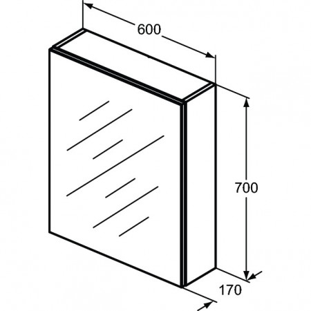 DULAP MEDIU CU OGLINDA 60X70 CM SI LUMINA LED DEDESUBT [2]