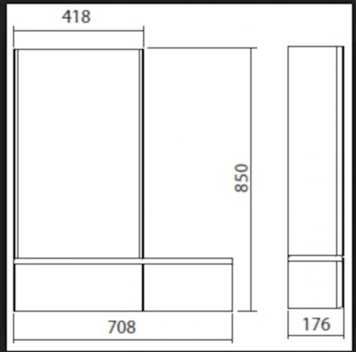 DULAP LATERAL CU OGLINDA STANGA 80.8X85X17.6 CM ALB LUCIOS [2]