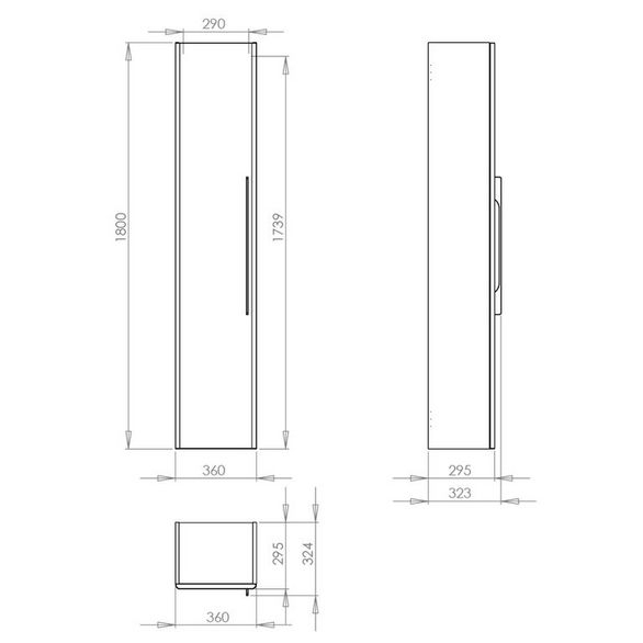 DULAP LATERAL INALT TRAFFIC 36X180X29.5, GRI DESCHIS LUCIOS [3]