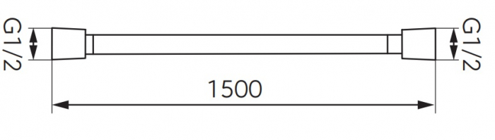 FURTUN DUS ANTI-TWIST INULA, 150 CM, PVC CU CAPAT CONIC, AURIU LUCIOS [2]