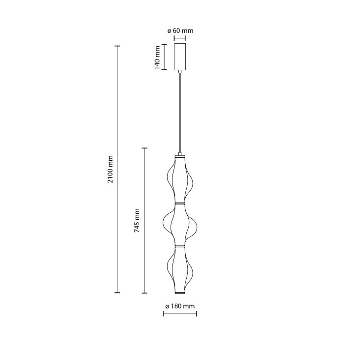 Lampă Suspendată LED TK Lighting ELVA BRASS 22W – Pendul Modern Auriu Satinat cu Iluminare Liniară [3]