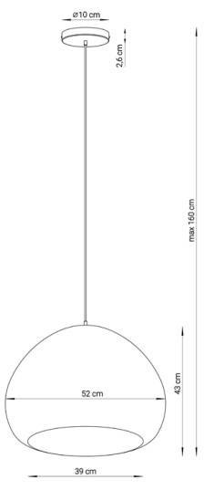 Lampă Suspendată SIGMA LAVA Bej–Negru 41083, 1xE27 [2]