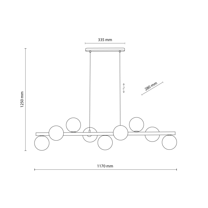 Lampă Suspendată TK Lighting ESTERA WOOD ORZECH BURSZTYN 9xG9 – Corp de Iluminat Modern din Lemn Nuc și Sticlă Chihlimbar [4]