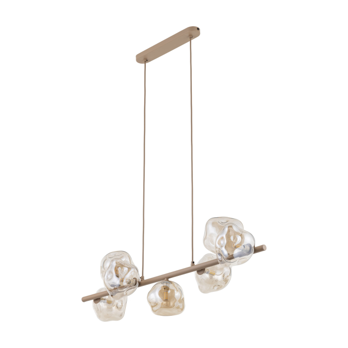 Lampă Suspendată TK Lighting LAVA SABIA 7xG9 – Lustră Modernă din Sticlă Fumurie și Metal Auriu Satinat [3]