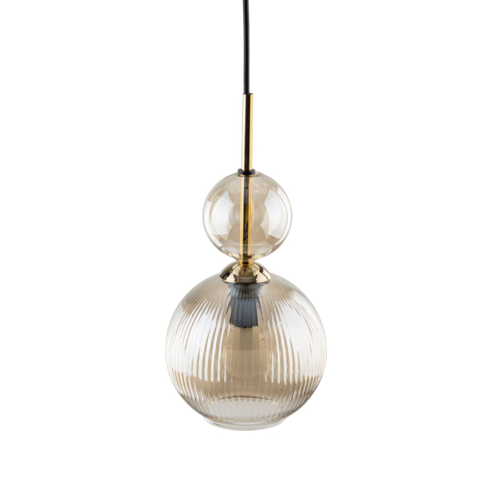 Lampă Suspendată TK Lighting SOPHIA COGNAC 1xE14 – Design Modern cu Sticlă Cognac și Metal Auriu Satinat, Varianta 2 [2]