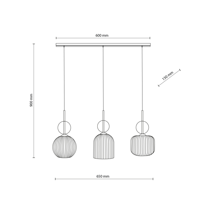 Lampă Suspendată TK Lighting SOPHIA COGNAC WHITE 3xE14 – Corp de Iluminat Modern din Sticlă Cognac Albă și Metal Auriu [4]