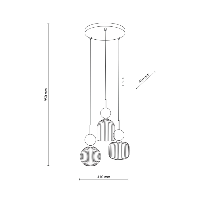Lampă Suspendată TK Lighting SOPHIA GREEN COGNAC 3xE14 – Varianta 2, Design Modern din Sticlă Verde–Cognac și Metal Auriu Satinat [3]