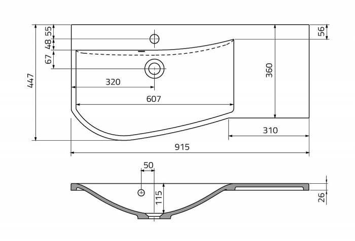 LAVOAR OPAL 90, STANGA, MARMURA COMPOZITA [4]