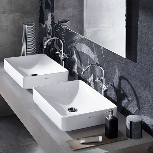 LAVOAR PE BLAT GEBERIT VARIFORM, DREPTUNGHIULAR B-55CM,T-40CM,FARA PREAPLIN, ALB [2]