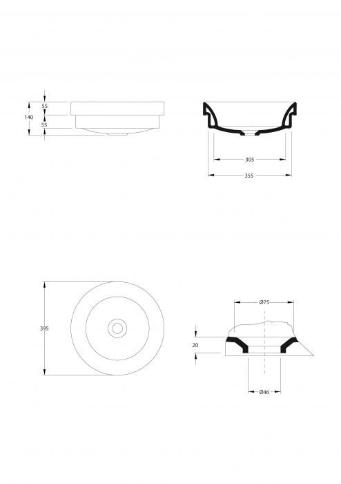 LAVOAR CIRCLE 39.5 CM ALB [4]