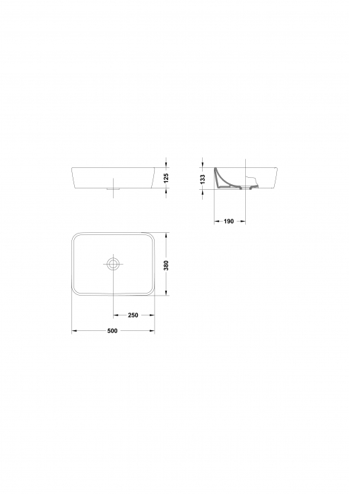 LAVOAR EMMA 50X38 ALB, FARA GAURA PENTRU BATERIE [3]