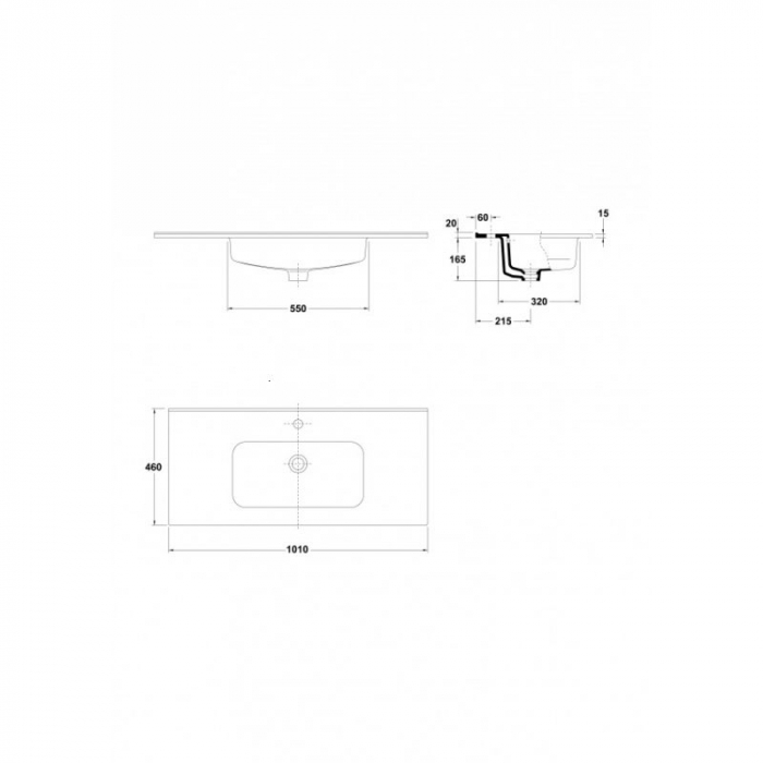 Lavoar Gala Smile 80X46 cm, montare pe mobilier [2]