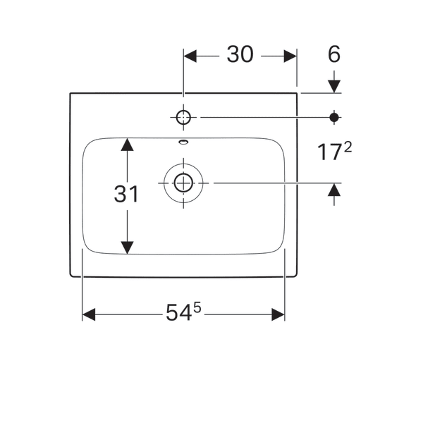 LAVOAR iCON 600X485 MM CU PREAPLIN SI ORIFICIU PENTRU BATERIE [3]