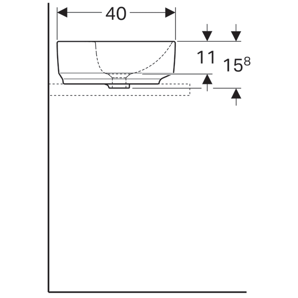 LAVOAR PE BLAT GEBERIT VARIFORM, ELIPTIC, CU BANC CU ORIFICII DE ROBINET B-50CM,T-40CM,PREAPLIN VIZIBIL, ALB [4]