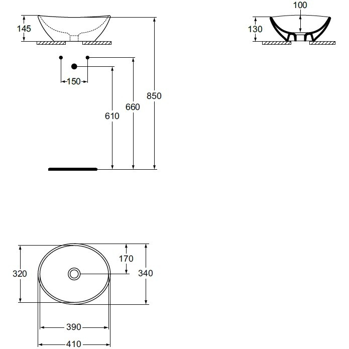 LAVOAR STRADA 41X34 OVAL PENTRU MONTAJ PE BLAT [2]