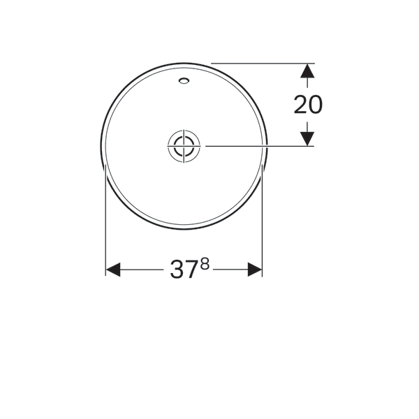 LAVOAR ÎNCORPORAT GEBERIT VARIFORM, ROTUND D-40CM, PREAPLIN VIZIBIL, GLAZURAT ALB [3]