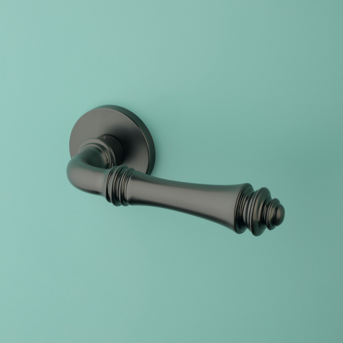 Mâner Ușă Aprile Camelia Rosette R Slim 7mm GYM GRA – Accesoriu Modern pentru Uși Interioare [2]