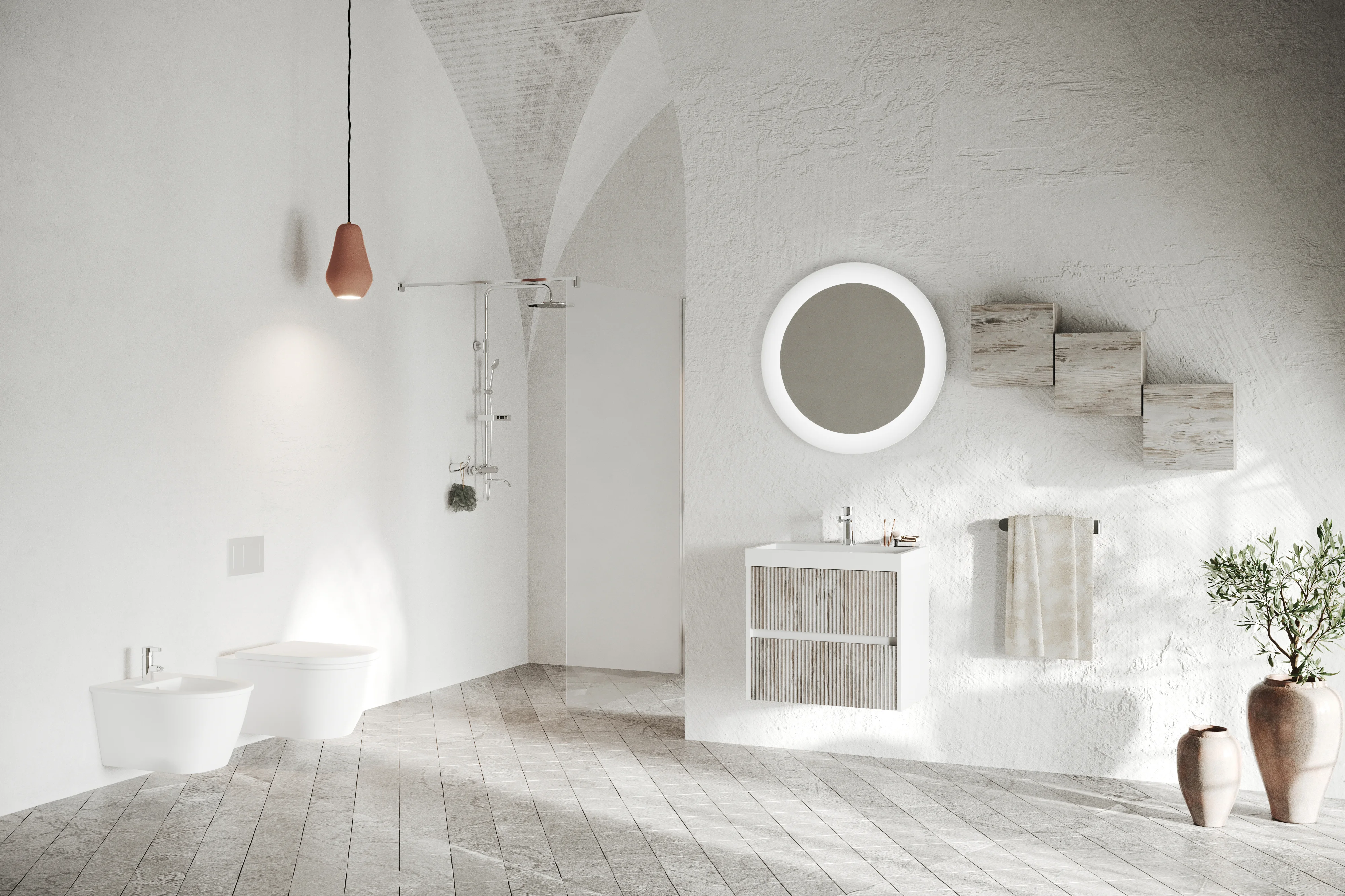 Mobilier de baie Savini Due   colectia Portofino , grigio antico set :baza + lavoar din rasina [3]