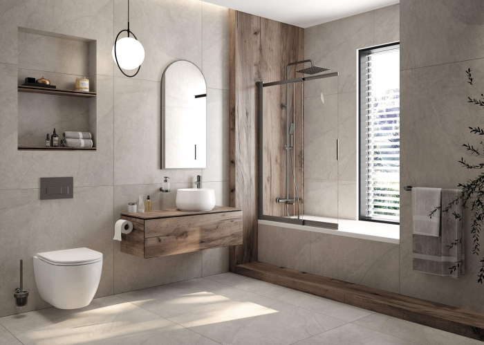 Oglindă, de atârnat, într-o ramă 50x100 ,Deante Silia ,culoare titan [3]