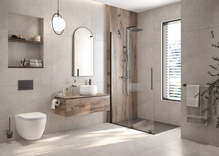 Oglindă, de atârnat, într-o ramă 50x100 ,Deante Silia ,culoare titan [4]