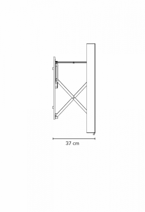 OGLINDA EXTENSIBILA GET.80, VERTICALA, RAMA ALB LUCIOS, CORP ALB, MANER CROM U-01, LED N 4000K, 60X80X7-37 [5]