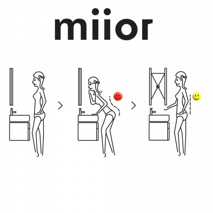 OGLINDA EXTENSIBILA GET.80, VERTICALA, RAMA ALB LUCIOS, CORP ALB, MANER CROM U-01, LED N 4000K, 60X80X7-37 [3]