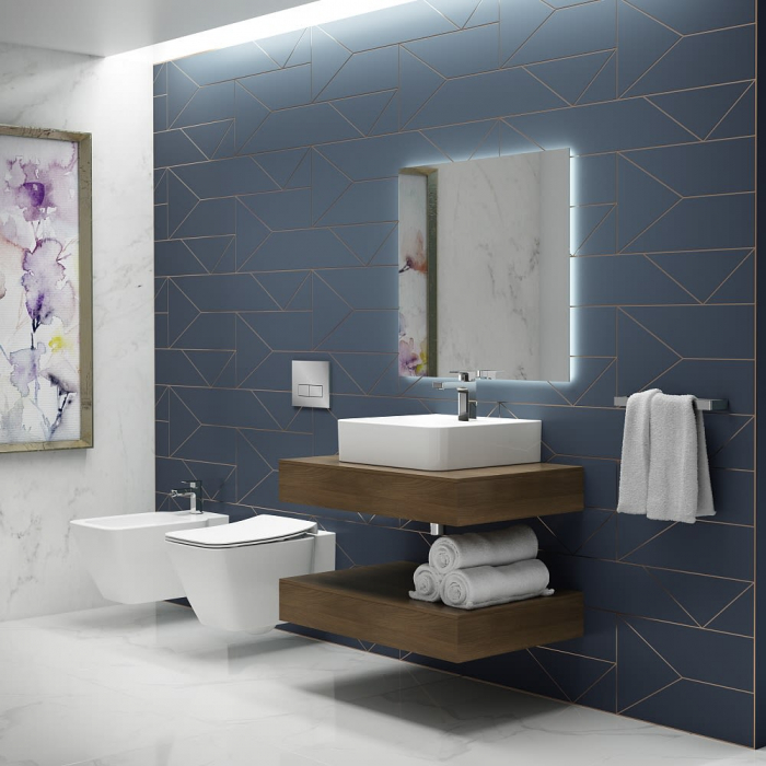 OGLINDA CU LUMINA AMBIENTALA PE 4 LATURI 70X70 LED 29.7W SISTEM DEZABURIRE [2]