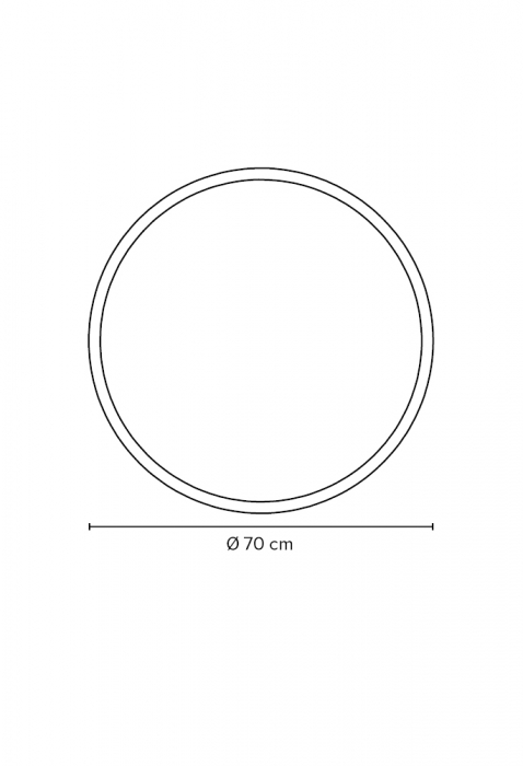 Oglinda extensibila rotunda Miior Moon Black, diametrul 70 cm, rama neagra, corp negru, maner U-03C, Led N 4000K [4]