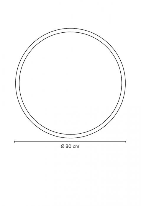 Oglinda extensibila rotunda Miior Moon Black, diametrul 80 cm, rama neagra, corp negru, maner U-03C, Led N 4000K [6]