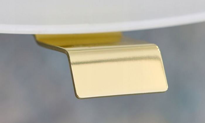 Oglinda extensibila rotunda Miior Moon Brushed Gold, diametrul 80 cm, rama alba, corp aur periat, maner U-05Z-M, Led N 4000K [2]