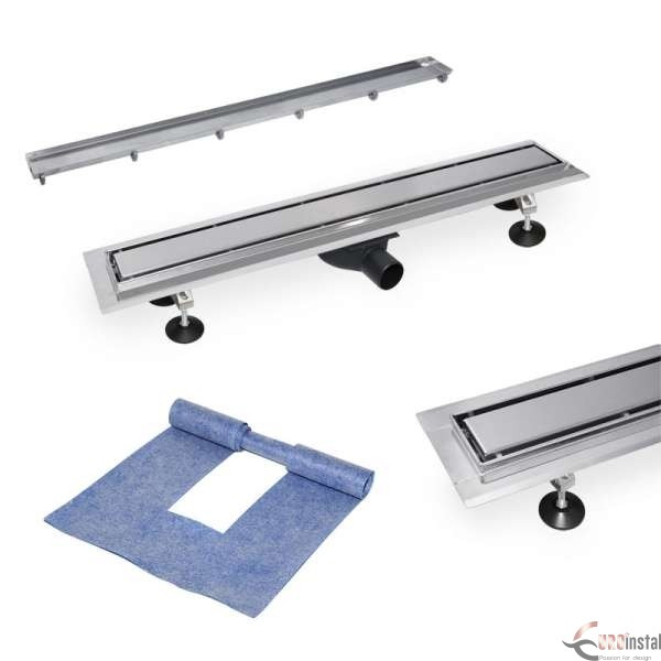PACHET LINUS PLATE 2 IN 1, 600 MM,  GRILA PLATE/INOX MAT  SIFON DN 50 [1]