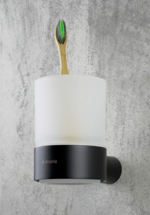 Pahar, montare pe perete, Deante, Round,Negru [3]