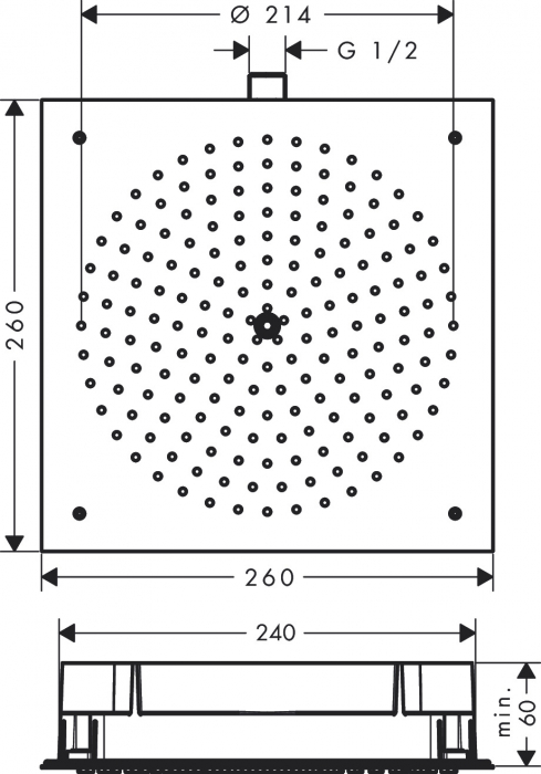 CAP DUS RAINDANCE 260X260 MM CROM [2]