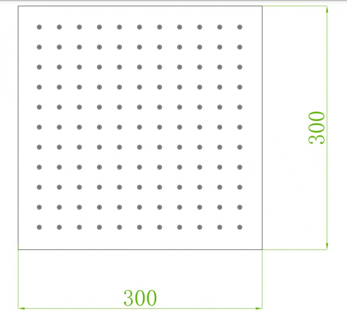 CAP DE DUS SLIM PATRAT INULA, 300X300 MM, 1/2, METAL, CROM [2]