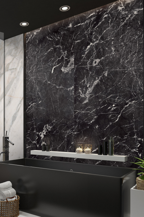 Panou de perete Rocko Tiles R106 Marquina – Design elegant de marmură neagră [1]