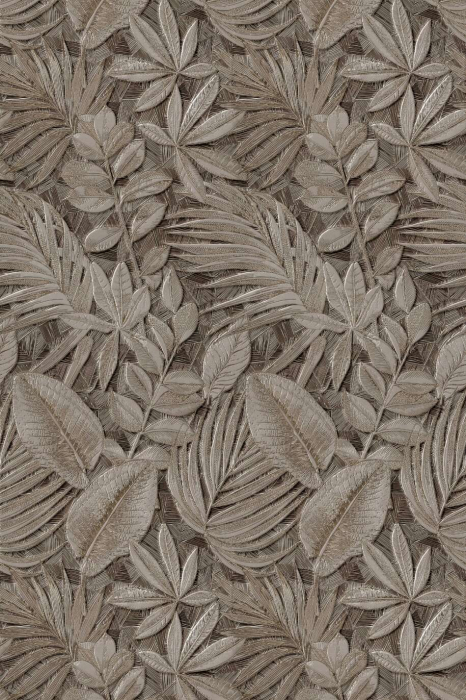 Panou de perete Rocko Tiles R164A Mink Plant A – Design botanic în nuanțe de maro și argintiu [2]