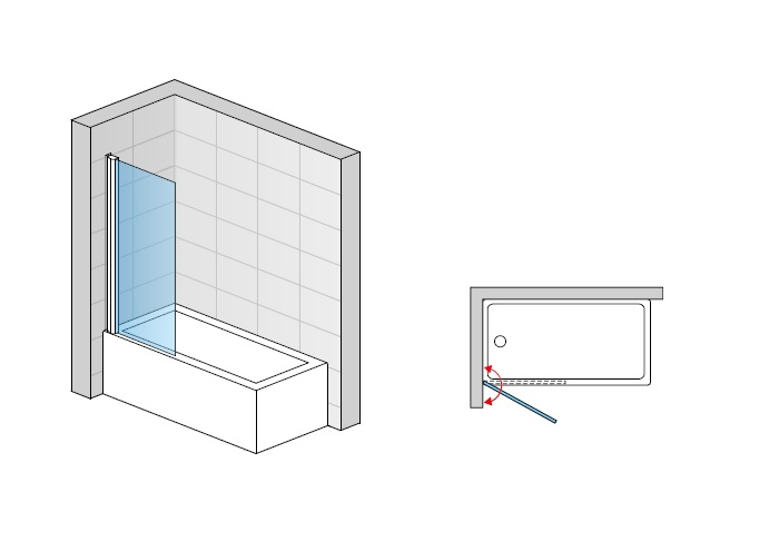 Paravan de cada mobil Sanswiss Ocelia 80x140 cm, profil crom, sticla transparenta [2]