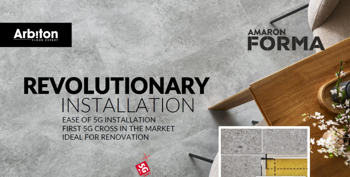 Pardoseli din vinil SPC Arbiton Amaron FORMA - NINAVENTURA GREY - 5mm/0.55mm,aspect de beton brut [5]