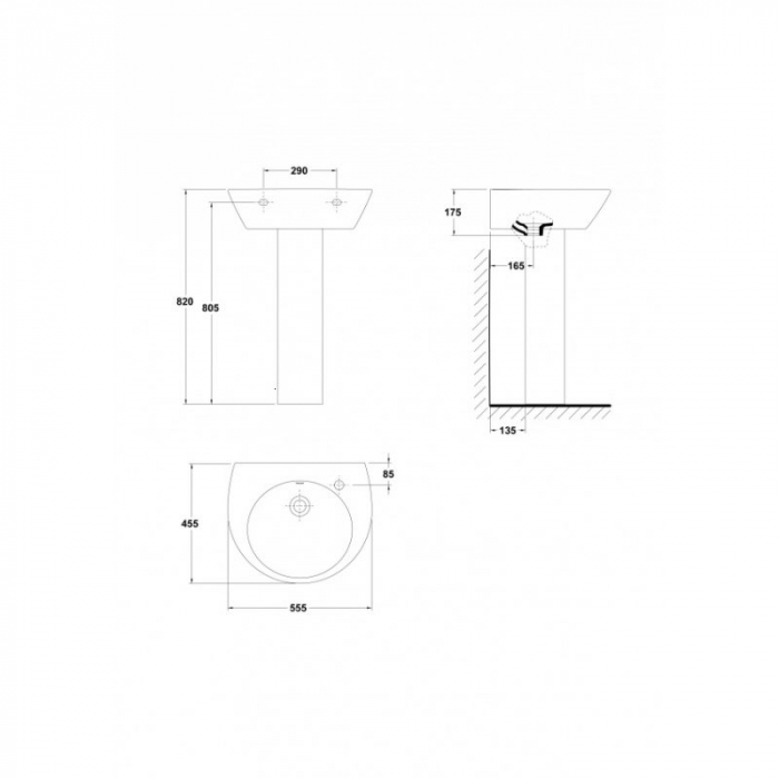 Piedestal Gala Street, alb [2]