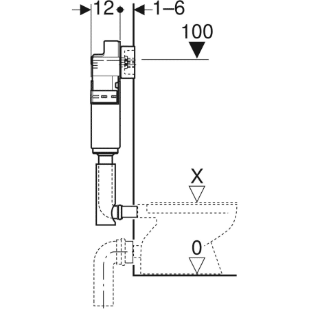 SISTEM INSTALARE CU REZERVOR GEBERIT UP 100 12 CM CAL. I [2]