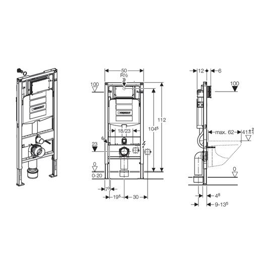 SISTEM INSTALARE PENTRU VAS WC DUOFIX 112 CM UP320 CAL. I [2]