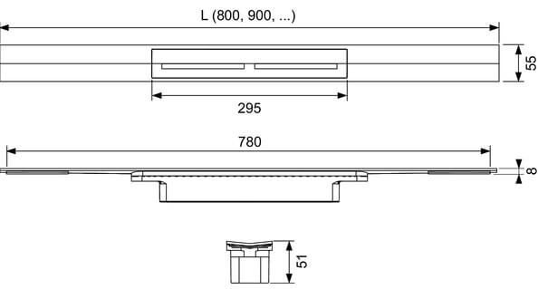 PROFIL DE DUS TECEDRAINPROFILE, 900 MM, GOLD OPTIC PERIAT CAL. I [3]