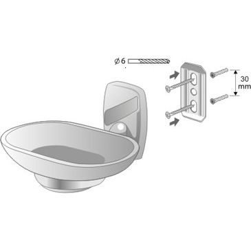 SAPUNIERA CU SUPORT OREGON STICLA CROM SATIN [2]