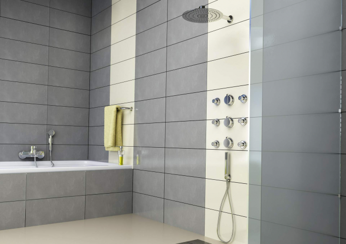 Set de duș cu montare îngropată, cu baterie cu termostat, Deante, ,Cromat [2]