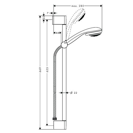 SET DUS CROMETTA 85 VARIO CU BARA 0,65 M, CROM [2]