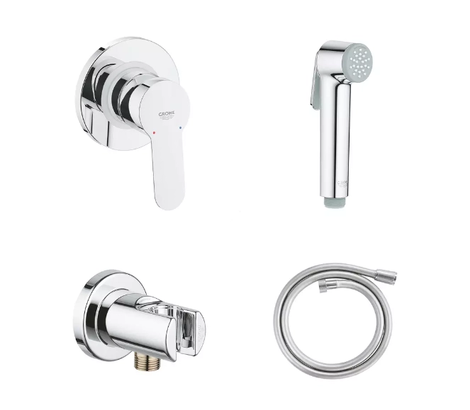 SET DUS IGIENIC TRIGGER SPRAY CU BATERIE INCASTRATA BAU EDGE,  FURTUN 1.25 SI SUPORT [1]